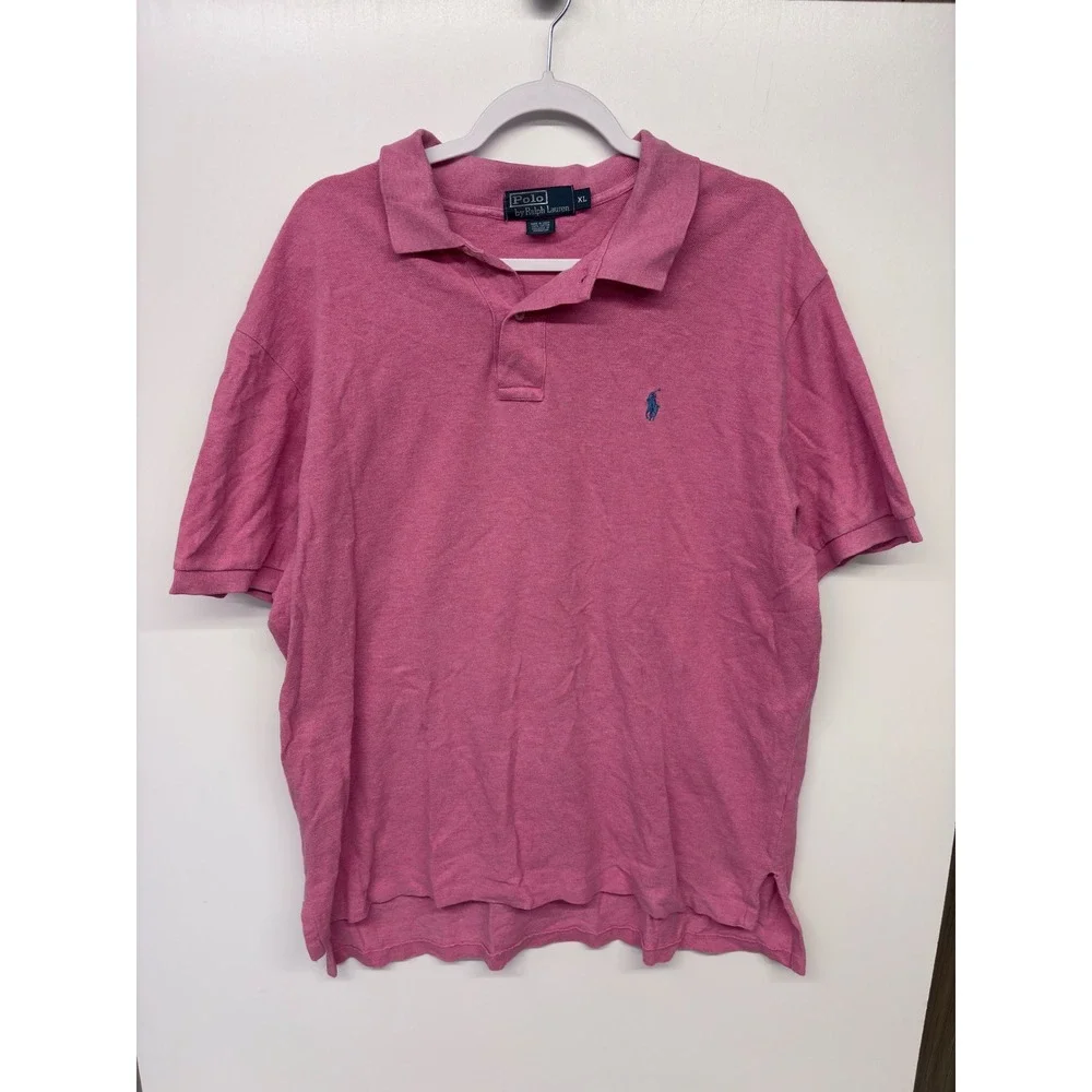 Polo Ralph Lauren Preppy Polo Shirt Mens XL Pink Short Sleeve Pony Old Money
